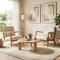 Corduroy Accent Chair with Lumbar Pillow Modern Upholstered Armchair Wood Frame Living Room Bedroom Lounge